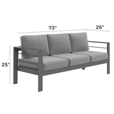 Wholesale Aluminum Outdoor Couch, 3-Seat Metal Outdoor Sofa
