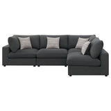 Serene 4-piece Upholstered Modular Sectional Sofa Charcoal