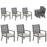 Wholesale Aluminum Patio Dining Chair Set of 6 with Waterproof Cushion