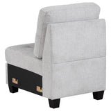Georgina Upholstered Armless Chair Steel Beige