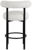 Bordeaux Contemporary Stool Set of 2 - Stylish Iron Frame with Luxurious Boucle Upholstery