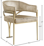 Madelyn Contemporary Velvet Dining Chairs - Luxurious Comfort with Brushed Brass Finish - Set of 2
