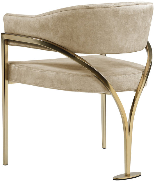 Madelyn Contemporary Velvet Dining Chairs - Luxurious Comfort with Brushed Brass Finish - Set of 2