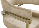 Madelyn Contemporary Velvet Dining Chairs - Luxurious Comfort with Brushed Brass Finish - Set of 2