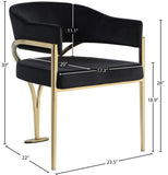 Madelyn Contemporary Velvet Dining Chairs - Luxurious Comfort with Brushed Brass Finish - Set of 2