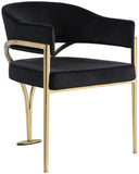 Madelyn Contemporary Velvet Dining Chairs - Luxurious Comfort with Brushed Brass Finish - Set of 2