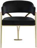 Madelyn Contemporary Velvet Dining Chairs - Luxurious Comfort with Brushed Brass Finish - Set of 2