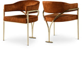 Madelyn Contemporary Velvet Dining Chairs - Luxurious Comfort with Brushed Brass Finish - Set of 2