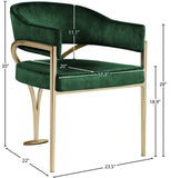 Madelyn Contemporary Velvet Dining Chairs - Luxurious Comfort with Brushed Brass Finish - Set of 2