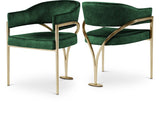 Madelyn Contemporary Velvet Dining Chairs - Luxurious Comfort with Brushed Brass Finish - Set of 2