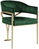 Madelyn Contemporary Velvet Dining Chairs - Luxurious Comfort with Brushed Brass Finish - Set of 2