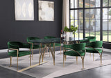 Madelyn Contemporary Velvet Dining Chairs - Luxurious Comfort with Brushed Brass Finish - Set of 2