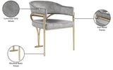 Madelyn Contemporary Velvet Dining Chairs - Luxurious Comfort with Brushed Brass Finish - Set of 2