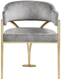 Madelyn Contemporary Velvet Dining Chairs - Luxurious Comfort with Brushed Brass Finish - Set of 2
