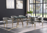 Madelyn Contemporary Velvet Dining Chairs - Luxurious Comfort with Brushed Brass Finish - Set of 2