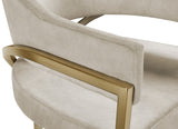Madelyn Contemporary Velvet Dining Chairs - Luxurious Comfort with Brushed Brass Finish - Set of 2