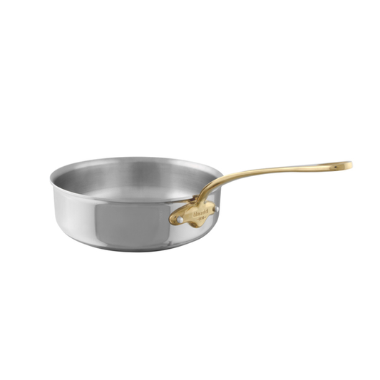 Mauviel M'COOK B 5-Ply Saute Pan With Brass Handle, 3.2-Qt
