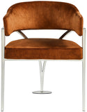 Madelyn Contemporary Velvet Dining Chairs - Luxurious Comfort with Brushed Brass Finish - Set of 2