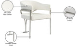 Madelyn Contemporary Dining Chair Set of 2 - Stylish Faux Leather with Brushed Brass Accents