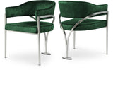 Madelyn Contemporary Velvet Dining Chairs - Luxurious Comfort with Brushed Brass Finish - Set of 2