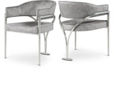 Madelyn Contemporary Velvet Dining Chairs - Luxurious Comfort with Brushed Brass Finish - Set of 2