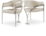 Madelyn Contemporary Velvet Dining Chairs - Luxurious Comfort with Brushed Brass Finish - Set of 2