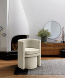Selena Velvet Contemporary Accent Chair and Ottoman Set - Chic Barrel Design with Tufted Elegance