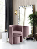 Selena Velvet Contemporary Accent Chair and Ottoman Set - Chic Barrel Design with Tufted Elegance