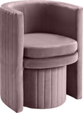 Selena Velvet Contemporary Accent Chair and Ottoman Set - Chic Barrel Design with Tufted Elegance