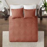 3 Piece Reversible Cottage Quilt Set, Clay Red