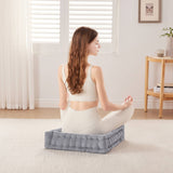 Square Large Pillow Seating Floor Cushion, Grey