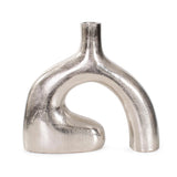 Shirin- Polished Silver Reverse Vase in Cast Aluminum- Tall