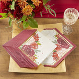 Burgundy Blush Floral 2 Ply Paper Napkins (Set of 30)