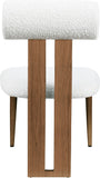Dario - Boucle Dining Chair With Brown Frame (Set of 2) - Cream