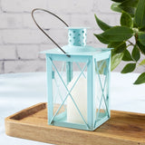 Luminous Blue Lantern Tea Light Holder - Medium