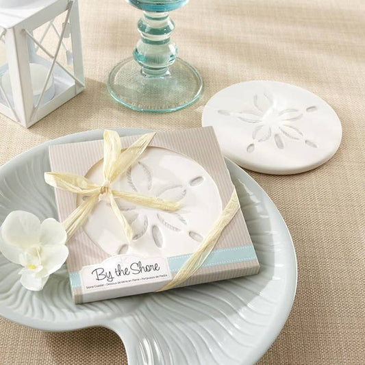 Sand Dollar Stone Coaster Beach Party Favor Gift
