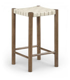 Entwine - Vegan Leather Upholstered Backless Counter Stool - Painted Brown