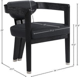 Carlyle Contemporary Dining Chair - Elegant Faux Leather Upholstery with Solid Wood Frame Design