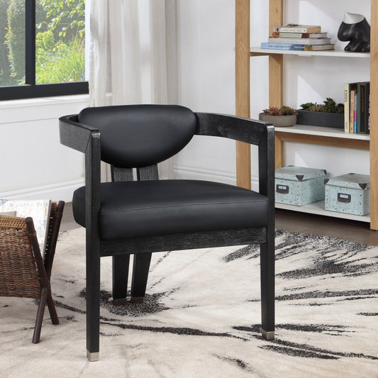 Carlyle Contemporary Dining Chair - Elegant Faux Leather Upholstery with Solid Wood Frame Design