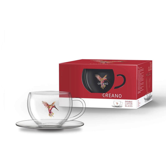 Creano Hummi Thermal Mug with Saucer, Red, 250ml