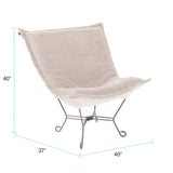 Scroll Puff Chair Angora Natural