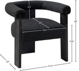 Barrel Mid-Century Dining Chair - Elegant Solid Wood Frame with Luxe Boucle for Modern Spaces