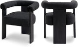 Barrel Mid-Century Dining Chair - Elegant Solid Wood Frame with Luxe Boucle for Modern Spaces