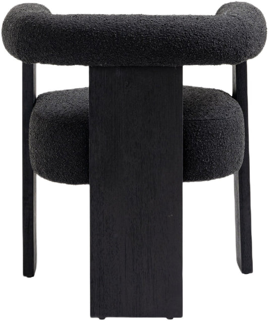 Barrel Mid-Century Dining Chair - Elegant Solid Wood Frame with Luxe Boucle for Modern Spaces