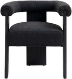 Barrel Mid-Century Dining Chair - Elegant Solid Wood Frame with Luxe Boucle for Modern Spaces