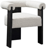 Barrel Mid-Century Dining Chair - Elegant Solid Wood Frame with Luxe Boucle for Modern Spaces