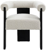 Barrel Mid-Century Dining Chair - Elegant Solid Wood Frame with Luxe Boucle for Modern Spaces