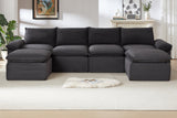 DERVAL 141" 4-Seater Sofa with 2 Ottomans