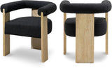Barrel Mid-Century Dining Chair - Elegant Solid Wood Frame with Luxe Boucle for Modern Spaces