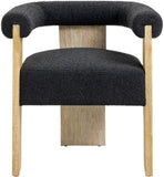 Barrel Mid-Century Dining Chair - Elegant Solid Wood Frame with Luxe Boucle for Modern Spaces